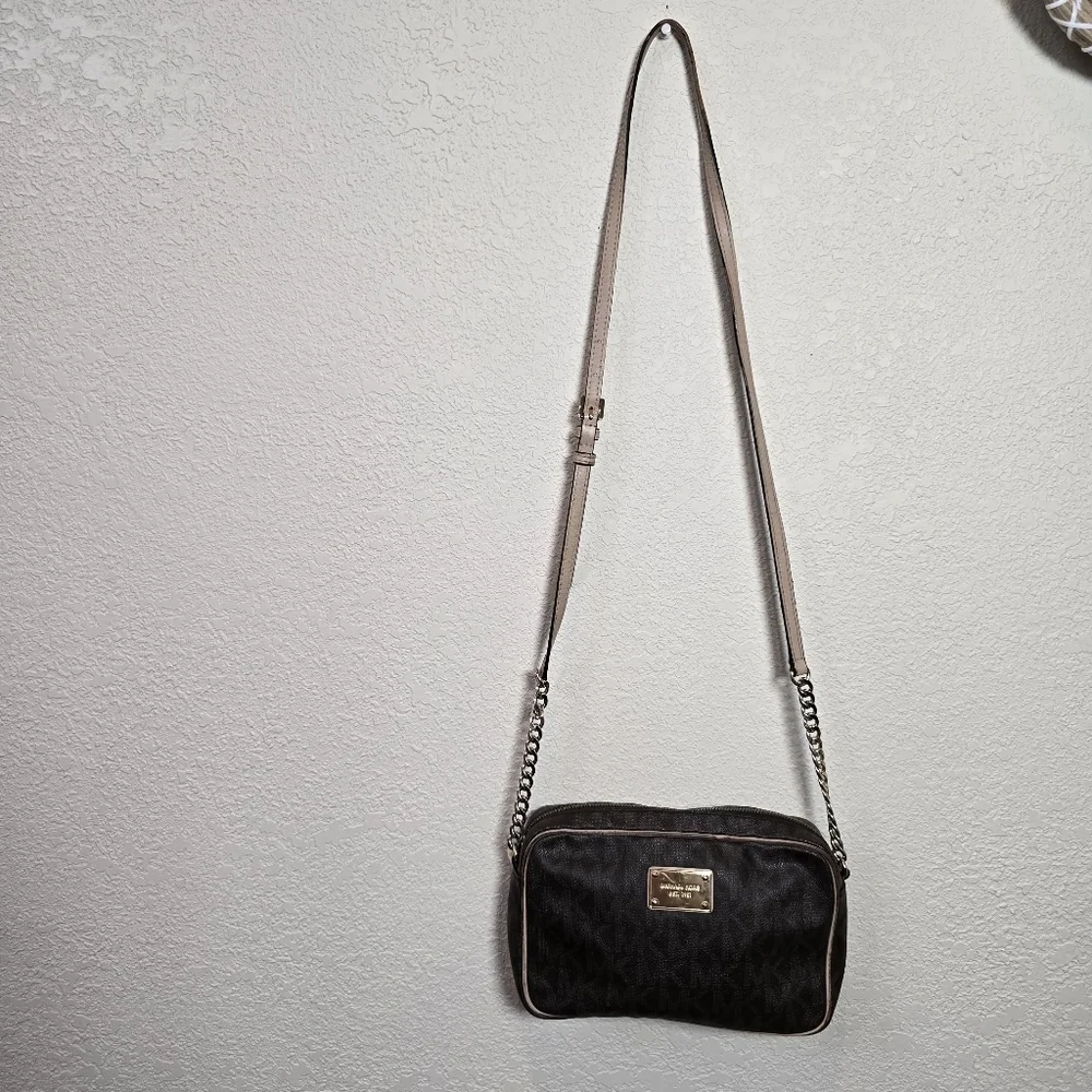 Michael Kors Dark Brown Monogram Crossbody Bag